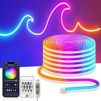 Neoninė LED juosta 10 m, 5 V USB RGB RGB IC neoninė LED juosta, lanksčios LED juostos, valdomos per programėlę / nuotolinį valdymą, atsparios vandeniui, lanksčios, muzikos sinchronizavimas, miegamasis, virtuvė, svetainė, vakarėlis