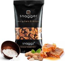 SNAGGER Honey Salt Peanuts - 100 g skrudintų ir sūdytų žemės riešutų | Saldus sūrus žemės riešutų užkandis žaidėjams, vakarėliams ir kasdienai | Traškus malonumas iš skrudintų riešutų