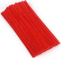 Vamzdžių valytuvai Raudona 100 vamzdžių valytuvų pakuotė amatams 30 cm x 6 mm vamzdžių valytuvo viela Chenille vielos vamzdžių valytuvo lenkimo pliušinė amatų viela DIY meno amatų projektams dekoracijoms