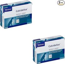 Virbac Calcidelice | Dviguba pakuotė | 2 x 30 tablečių | Mineralinis maistas šunims | Augimui ir laktacijai | Medžiagų apykaitai palaikyti | Su kalciu ir fosforu