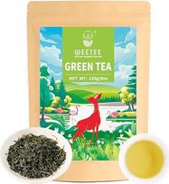 WEETEE Žalioji arbata "Loose", 8 oz, 110+ puodelių, aukščiausios kokybės žaliosios arbatos lapai, kaštonų ir pupelių skonio, saldus poskonis, žaliosios arbatos lapai "High Mountain Green Tea Loose
