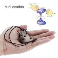 Mini 6 skylučių soprano C tono karoliai Ocarina fleitos instrumentas su pakabinama virve