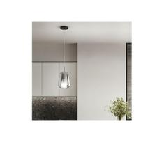 Ondaluce - Pakabinamas šviestuvas ant laido THELMA 1xE27/15W/230V skersmuo 19 cm juoda/dūminė pilka