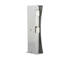 Lauko stulpelis su 2 SCHUKO lizdais, 230 V, IP44, matinio chromo apdaila