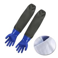 70 cm ilgio guminės pirštinės, sunkioms sąlygoms skirtos kanalizacijos valymo pirštinės, pilno ilgio tvenkinių pirštinės, sodininkystei Elastic Open Blue