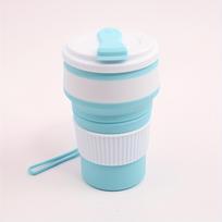 [350 ml nešiojamas silikoninis vandens puodelis] 350 ml sulankstomas silikoninis vandens puodelis - nešiojamas ir daugkartinio naudojimo lauko veikloms, sportui, stovyklavimui ir žygiams mėlyna