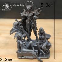 Black Solid Brass Anime Skeleton Samurai Iron Chain Naked Female Slave Figurines Miniatures Desktop Ornaments Model Decorations