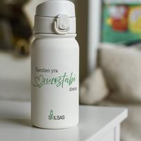 „Skilsas“ vaikiška nerūdijančio plieno gertuvė su dviem dangteliais – praktiškas pasirinkimas kiekvienai dienai (Nuostabi diena), 350 ml