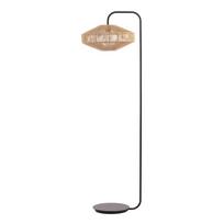 Pastatomas šviestuvas matinės juodos spalvos/natūralios spalvos (aukštis 164 cm) su tekstiliniu gaubtu Lyra – Light & Living