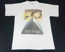 RARE Vintage 1998 Stanley Desantis Titanic movie promo white shirt REPRINT Unisex T-Shirt S
