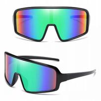 Sportiniai Akiniai Nuo Saulės Elastingi UV400 Filtro Juodi/Žali + Dėklas