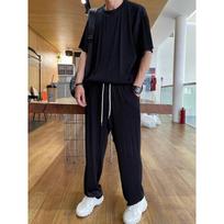 Ice Silk laisvalaikio kostiumas vyriškas tiesus klostuotas sportines kelnes Vasaros plonos dalies Gražus drapetinis kostiumas vyriškas drabužis 5XL ruda