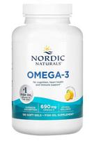 Nordic Naturals Omega-3, 690mg Lemon - 180 kapsulių