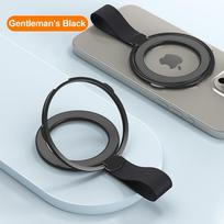 FONKEN Magnetinis telefono rankenos laikiklis 360° besisukantis Magsafe telefono žiedo laikiklis su silikonine pirštų kilpa, skirta iPhoneM 15 14 13 12 juoda
