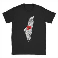 Vyriški marškinėliai Palestinos žemėlapis Keffiyeh ir aguona Šaunūs medvilniniai marškinėliai Trumpomis rankovėmis Marškinėliai apvalia kakleline Drabužiai Naujas atvykimas S