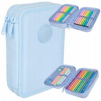 Dviejų skyrių stilizuotas pieštukinės dėklas, CoolPack, pastelinės pudros mėlynos spalvos