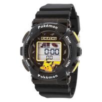 Sun Flame skaitmeninis laikrodis su Pikachu EL laiku ir žadintuvu, juodas, J-AXIS Pokémon dizainas, apšvietimas, kalendorius, chronometras, signalas, funkcijos, juoda