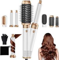 "Atopskins Air Styler 6-in-1 Airbrush Hair Styler" plaukų stiliatorius su apvaliu šepečiu, šilto oro šepečiu, plaukų džiovintuvo šepečiu, plaukų džiovintuvu, plaukų džiovintuvu, oro kuleriu, visų tipų plaukams, džiovinimui, tiesinimui, garbanojimui