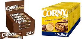"Corny BIG Chocolate Cereal Bar" su žemės riešutais ir šokoladu, 24 x 50 g ir "Corny Classic Chocolate Banana" su šokoladu ir bananais, 60 x 25 g