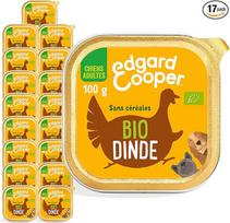 "Edgard & Cooper" drėgnas maistas šunims (ekologiška kalakutiena, 100 g x 17), be grūdų, ekologiškas, šviežia mėsa ir aukštos kokybės baltymai, tikri ingredientai šunims, hipoalerginis, be pridėtinio cukraus