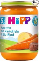 "HiPP" morkos su bulvėmis ir ekologiška jautiena, 6 vnt. (6 x 190 g)