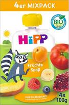 "HiPP Organic Squeeze Mix Pack Fruit Fun", 16 vnt. (4 x 100 g kiekvienas), nuo 1 metų, 100 % vaisių tyrė, be pridėtinio cukraus, geriausia ekologiška kokybė