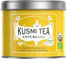 "Kusmi Tea" - "Expure Addict" - ekologiška žalioji arbata su "Mate", "Rooibos" ir žolelėmis - mėgaukitės karšta arba šalta arbata - biri arbata - 100 g metalinė skardinė - 50 puodelių kiekis