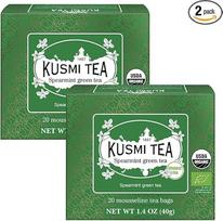 "Kusmi Tea" - 2 pakuotės - žalioji arbata su mėtomis - tradicinė troškulį malšinanti arbata su žaliąja žaliąja arbata ir mėtų lapeliais - tikri mėtų lapeliai - mėgaukitės karšta arba atšaldyta ledu - 2x20 arbatos maišelių