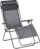 "Lafuma MOBILIER Zero Gravity RT 2 Recliner Chair" - sulankstomas terasos ir sodo krėslas - patvarus "Batyline" audinys - įvairių padėčių gulėjimo kėdė, patogi, Prancūzija - pilka ketaus spalva