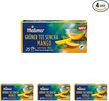 "Meßmer" žalioji arbata "Sencha Mango" | Žalioji arbata su mango aromatu | Švelnus vaisių skonis | 25 arbatos maišeliai (pakuotė po 4 vnt.)
