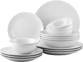 "Rosenthal" 11770-800001-28370 Tinklinis rinkinys 16 dalių, 4 lėkštės (gilios 21 cm, plokščios 21/27 cm), 14 cm dubenėliai kruopoms, baltos spalvos