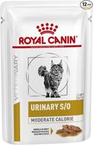 "Royal Canin Veterinary Urinary s/o Moderate Calorie" | 12 x 85g | Visavertis dietinis ėdalas katėms | Gali prisidėti prie struvitų akmenų tirpimo | Maža RSS vertė