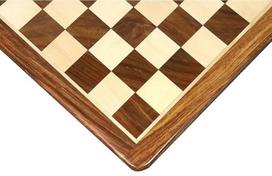 "RoyalChessMall" - 21 colio didelė šachmatų lenta iš auksinės palisandros ir klevo medienos - 55 mm kvadrato formos