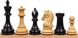 "RoyalChessMall" 3,9 colių "Craftsman Series Staunton" šachmatų figūrų rinkinys tik su dvigubu svoriu, ebonitas