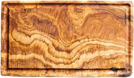 "Rustic" virtuvės pjaustymo lenta - medinė natūrali su grioveliais - rankų darbo pusryčių lenta - 30 x 18 cm - virtuvės lenta daržovėms, vaisiams ir mėsai - stalo lenta "Caravan Accessories