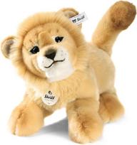 "Steiff" pliušinis žaislas "Leo Baby Floppy Lion", mielas pliušinis žaislas su plastikinėmis akimis, vaikams, berniukams ir mergaitėms, pliušinis žaislas, 28 cm, smėlio spalvos, 065651