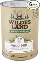 "Wildes Land" drėgnas maistas šunims su laukinėmis žolelėmis ir erškėtuogių aliejumi, be glitimo, su papildoma mėsa, geriausiai priimamas ir suderinamas