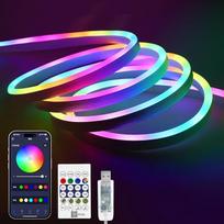 10 m RGB IC neoninių LED juostų, vandeniui atspari USB LED juosta su programėle ir nuotolinio valdymo pulteliu, dinamiška spalva, muzikos sinchronizavimas, adresuojama silikoninė LED juosta svetainei, miegamajam, žaidimams