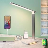 Belaidis LED stalinis šviestuvas su įkraunama baterija - naktinis šviestuvas - stalinis šviestuvas - reguliuojamas LED šviestuvas (5 ryškumo ir 5 spalvų lygiai, USB-C, 30 minučių laikmatis, skaitymo režimas) - Stalinis šviestuvas
