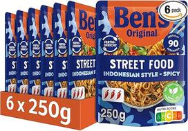 BEN'S ORIGINAL Paruošti gatvės maisto produktai Indonezijos stiliaus aštrūs makaronai 6 x 250 g