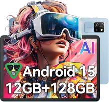Blackview Tab60 WiFi planšetinis kompiuteris 10 colių planšetinis kompiuteris su "Android 15", 12GB (4+8Extension) RAM + 128GB ROM (2 TB TF), aštuonių branduolių WiFi 6, 1280 x 800 HD, Widevine L1, 5100 mAh, dviguba kamera 5 MP + 8 MP, BT 5.2