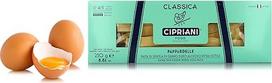 Cipriani Pappardelle, itin ploni itališki kiaušinių makaronai iš kietųjų kviečių manų kruopų, Pappardelle makaronai su šviežiais kiaušiniais, lėtai džiūstantys juostiniai makaronai / makaronai iš Italijos, 250 g