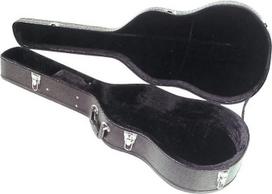 GEWA medinis dėklas su plastikiniu dangteliu Juodas gitaros dėklas Jumbo/Jazz 6 styginių gitarai