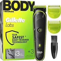 GilletteLabs i3 Body + Intimate Trimmer Herren mit SkinFirst-Technologie - intymesnis kirptuvas, skirtas kūno ir intymioms vietoms kirpti, Wasserdichte - Schwarz/Grün