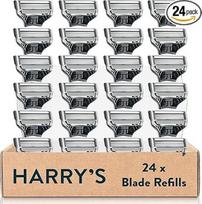 Harry's skustuvo peiliukai vyrams - 24 atsarginiai peiliukai su tiksliu kirptuvu, 5 antifrikciniai peiliukai, atsarginiai peiliukai skustuvui, skustuvo peiliukai vyrams, drėgni skustuvo peiliukai, skustuvo peiliukai vyrams
