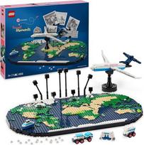 LEGO kelionių prisiminimai, žaislinis pasaulio žemėlapis, konstravimo ir žaidimų rinkinys mergaitėms ir berniukams, dovana šeimoms, mėgstančioms nuotykius ir keliones, kūrybinė veikla, kolekcionavimas 41838