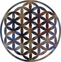 MetalArtWallDecor Sienų dekoracija Gyvybės gėlė Metalinė 60 cm