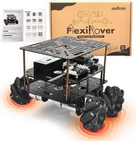 OSOYOO "FlexiRover" roboto automobilio rinkinys "Arduino Mega2560" su "WiFi" išplėtimo plokšte - 520 variklių, "Mecanum" ratai, 4 varančiųjų ratų variklio plokštė, akumuliatorius ir įkroviklis, pritaikoma "Arduino Mega2560" važiuoklė