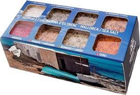 TERRAMAR MALLORCA - Sal Marina D´es Trenc 8 g druskos rinkinys, Maljorkos jūros druska, kaip puikus prieskonių dovanų rinkinys Druskos rinkinys (8 x 75 g)