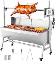 VEVOR Rotisserie Grill 38 W Suckling Pig Grill Lamb Grill Charcoal Grill (1218 mm grilio ilgis) su 60 kg keliamąja galia, ratukais, 4 krypčių aukščio reguliavimu ir apsauga nuo purvo, elektrinis grilio rinkinys stovyklavimui
